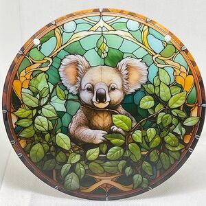Suncatcher Koala Bear Acrylic Wildlife Animal Faux Stained Glass Decorative Gift